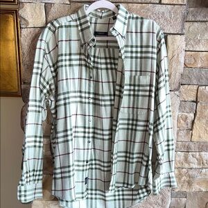 Burberry London green and red plaid shirt